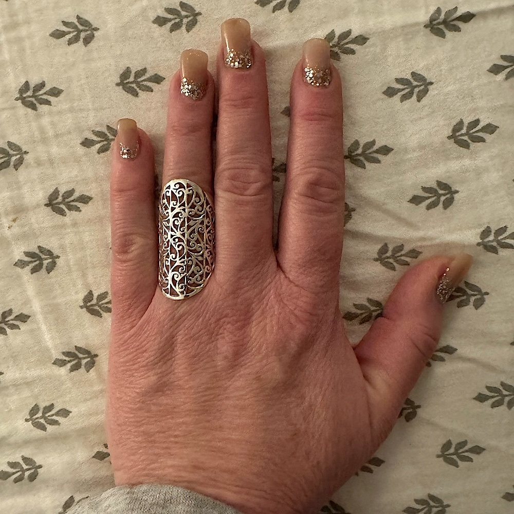 Large Silver Filigree Ring